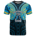 Custom Gold Coast Titans T Shirt Titan Warrior Polynesia Islander Rugby Mascot