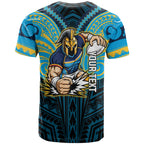 Custom Gold Coast Titans T Shirt Titan Warrior Polynesia Islander Rugby Mascot