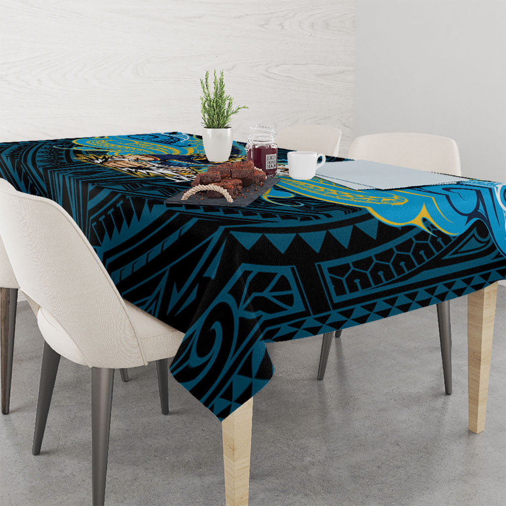 Custom Gold Coast Titans Tablecloth Titan Warrior Polynesia Islander Rugby Mascot