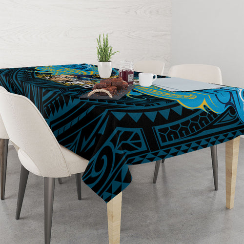 Custom Gold Coast Titans Tablecloth Titan Warrior Polynesia Islander Rugby Mascot