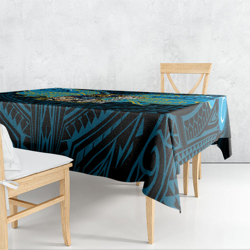 Custom Gold Coast Titans Tablecloth Titan Warrior Polynesia Islander Rugby Mascot