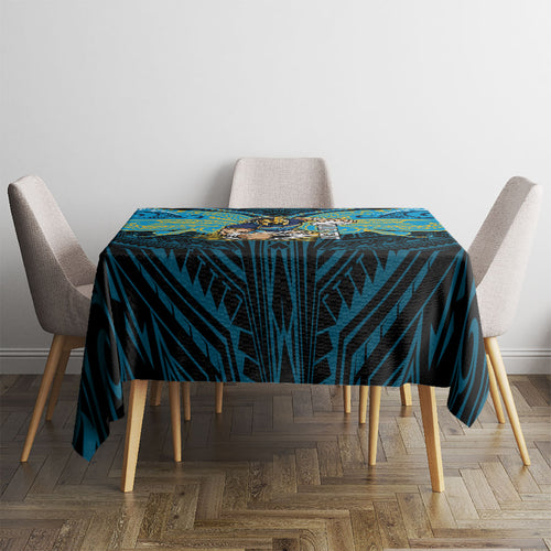 Custom Gold Coast Titans Tablecloth Titan Warrior Polynesia Islander Rugby Mascot