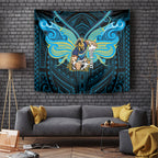 Custom Gold Coast Titans Tapestry Titan Warrior Polynesia Islander Rugby Mascot