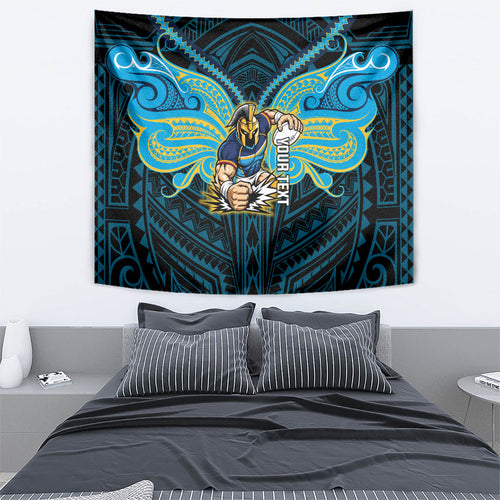 Custom Gold Coast Titans Tapestry Titan Warrior Polynesia Islander Rugby Mascot