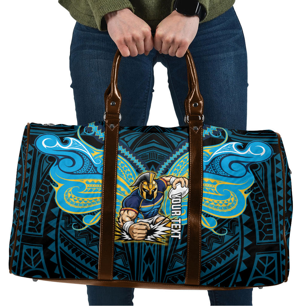 Custom Gold Coast Titans Travel Bag Titan Warrior Polynesia Islander Rugby Mascot