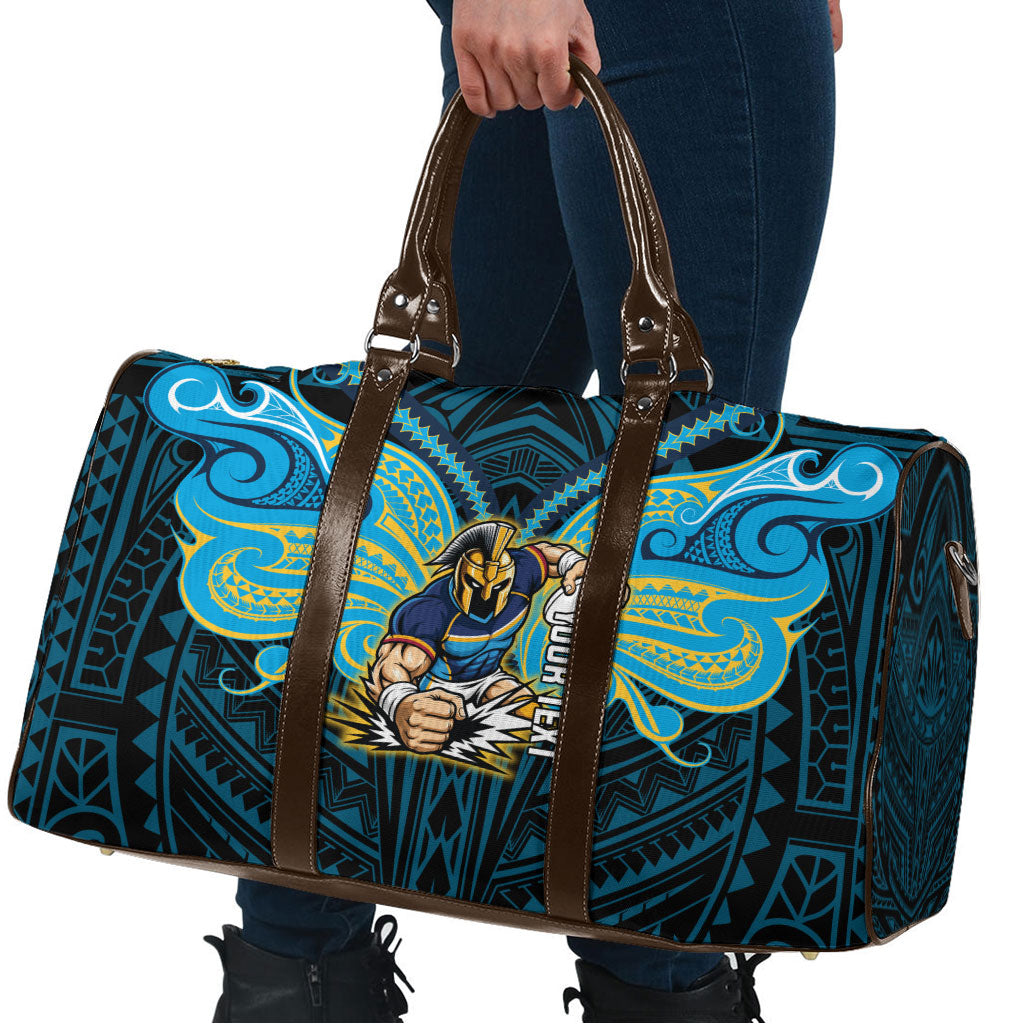 Custom Gold Coast Titans Travel Bag Titan Warrior Polynesia Islander Rugby Mascot