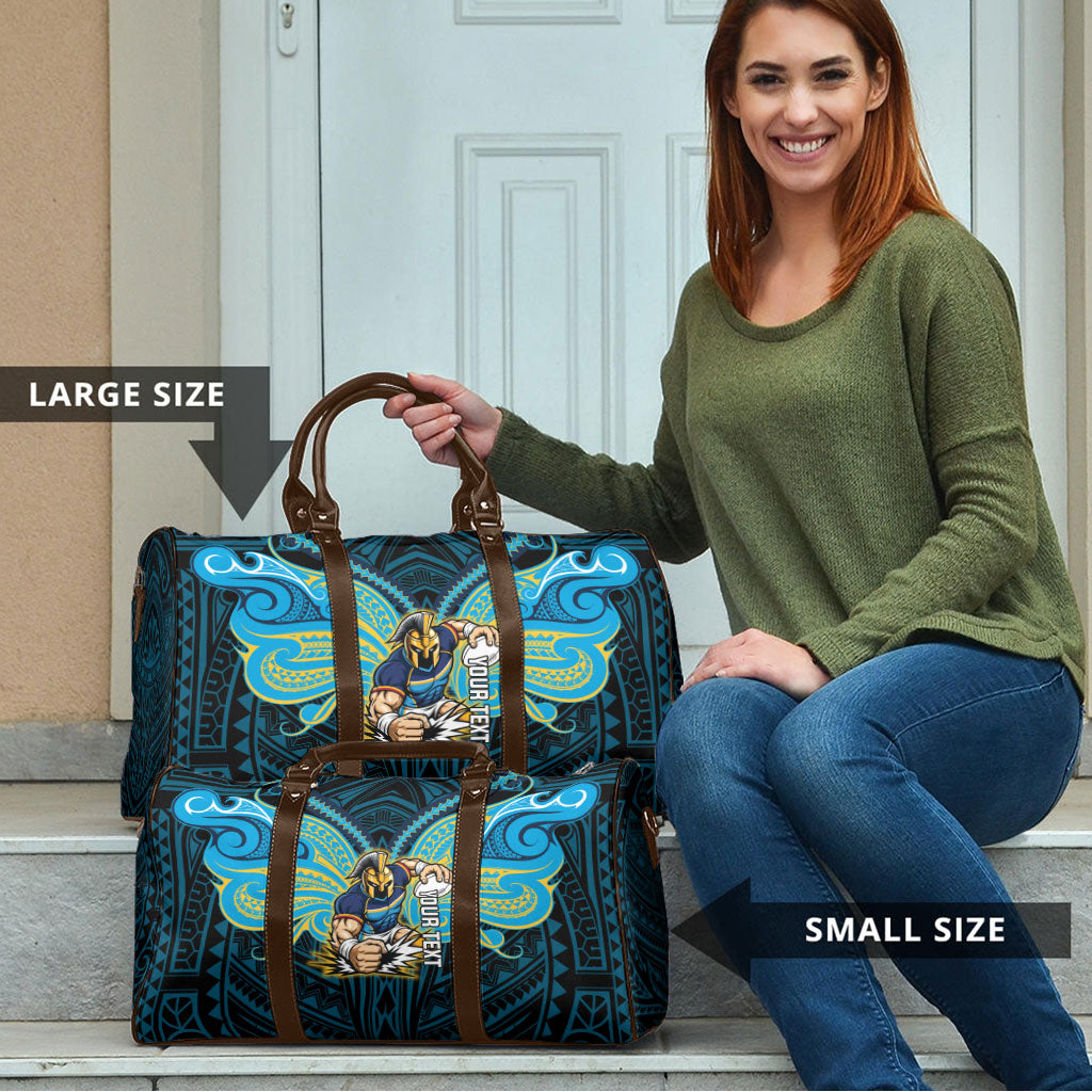 Custom Gold Coast Titans Travel Bag Titan Warrior Polynesia Islander Rugby Mascot