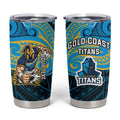 Custom Gold Coast Titans Tumbler Cup Titan Warrior Polynesia Islander Rugby Mascot
