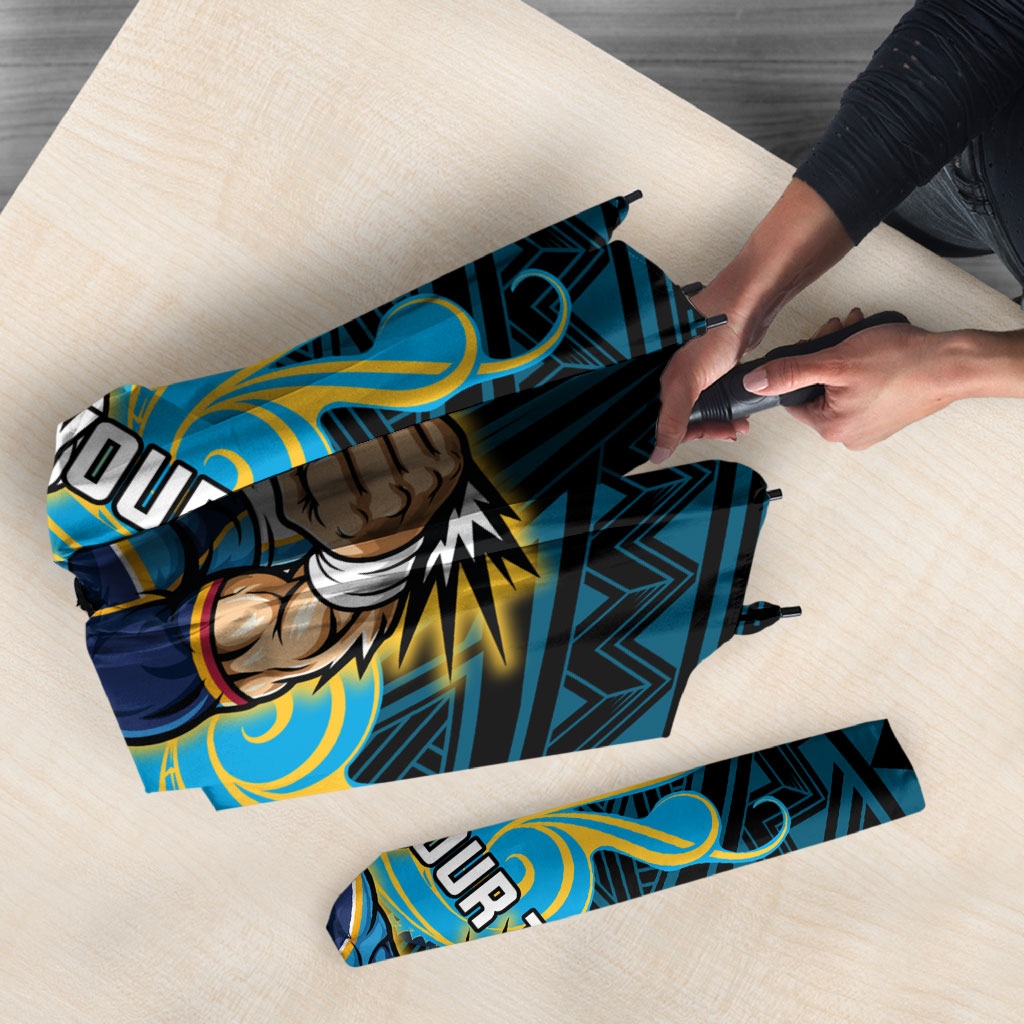 Custom Gold Coast Titans Umbrella Titan Warrior Polynesia Islander Rugby Mascot