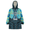 Custom Gold Coast Titans Wearable Blanket Hoodie Titan Warrior Polynesia Islander Rugby Mascot