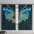 Custom Gold Coast Titans Window Curtain Titan Warrior Polynesia Islander Rugby Mascot