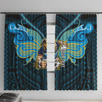 Custom Gold Coast Titans Window Curtain Titan Warrior Polynesia Islander Rugby Mascot