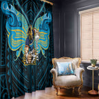 Custom Gold Coast Titans Window Curtain Titan Warrior Polynesia Islander Rugby Mascot