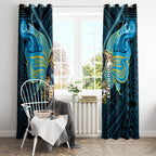 Custom Gold Coast Titans Window Curtain Titan Warrior Polynesia Islander Rugby Mascot