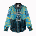 Custom Gold Coast Titans Women Casual Shirt Titan Warrior Polynesia Islander Rugby Mascot