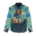 Custom Gold Coast Titans Women Casual Shirt Titan Warrior Polynesia Islander Rugby Mascot