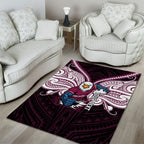 Custom Manly Warringah Sea Eagles Area Rug Sea Eagle Warrior Polynesia Islander Rugby Mascot