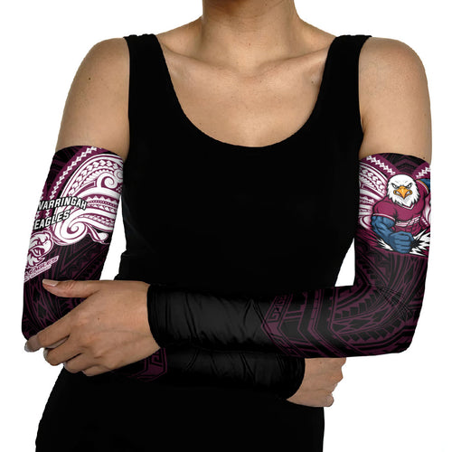 Custom Manly Warringah Sea Eagles Arm Sleeves Sea Eagle Warrior Polynesia Islander Rugby Mascot