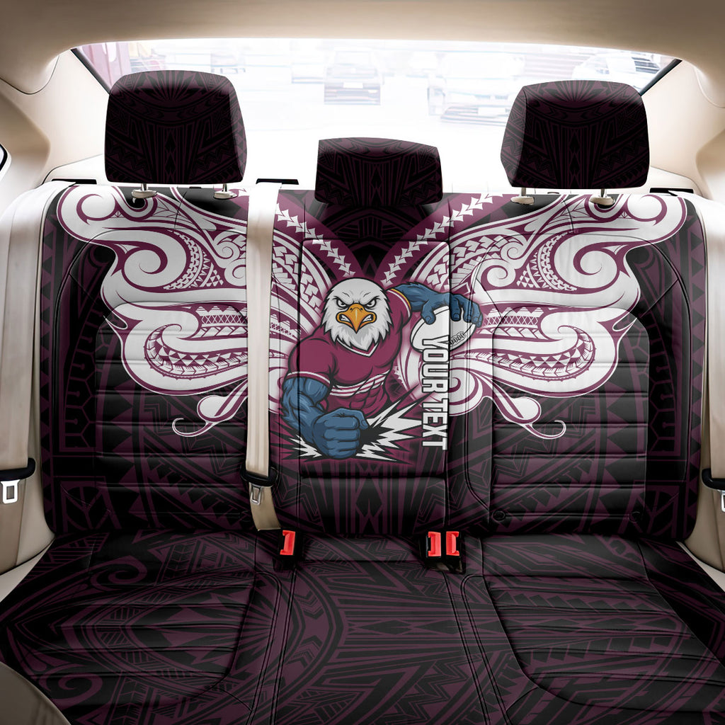 Custom Manly Warringah Sea Eagles Back Car Seat Cover Sea Eagle Warrior Polynesia Islander Rugby Mascot