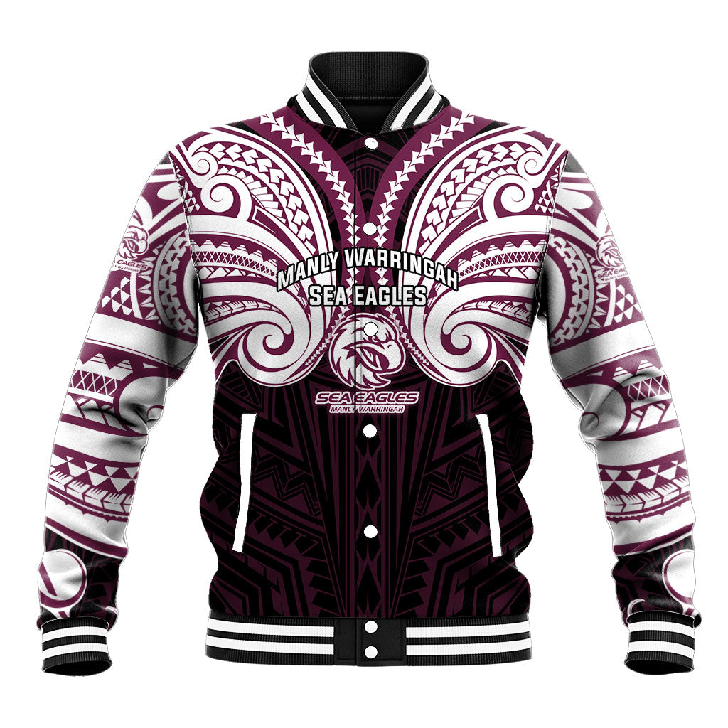 Custom Manly Warringah Sea Eagles Baseball Jacket Sea Eagle Warrior Polynesia Islander Rugby Mascot
