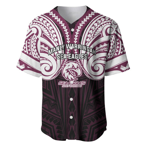 Custom Manly Warringah Sea Eagles Baseball Jersey Sea Eagle Warrior Polynesia Islander Rugby Mascot