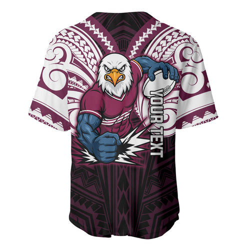 Custom Manly Warringah Sea Eagles Baseball Jersey Sea Eagle Warrior Polynesia Islander Rugby Mascot