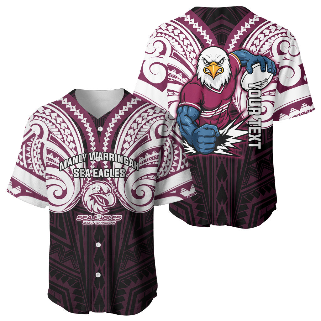 Custom Manly Warringah Sea Eagles Baseball Jersey Sea Eagle Warrior Polynesia Islander Rugby Mascot