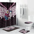 Custom Manly Warringah Sea Eagles Bathroom Set Sea Eagle Warrior Polynesia Islander Rugby Mascot