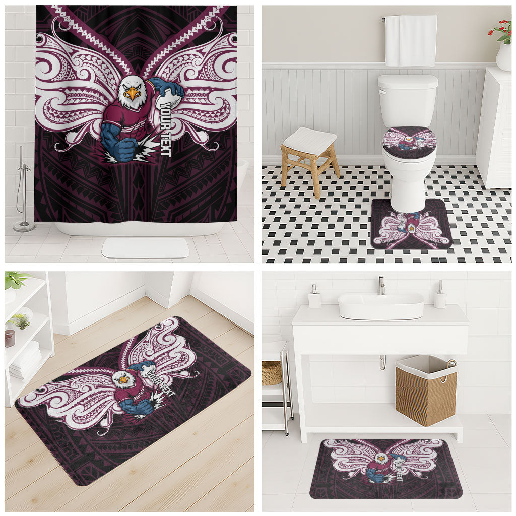 Custom Manly Warringah Sea Eagles Bathroom Set Sea Eagle Warrior Polynesia Islander Rugby Mascot
