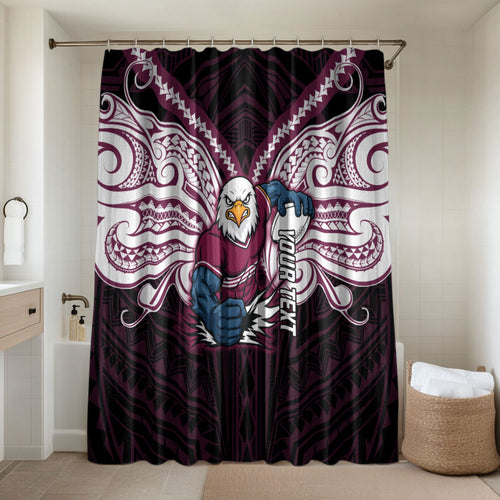 Custom Manly Warringah Sea Eagles Bathroom Set Sea Eagle Warrior Polynesia Islander Rugby Mascot