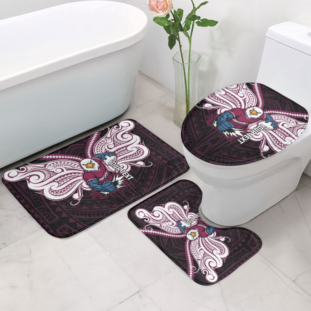 Custom Manly Warringah Sea Eagles Bathroom Set Sea Eagle Warrior Polynesia Islander Rugby Mascot