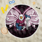 Custom Manly Warringah Sea Eagles Beach Blanket Sea Eagle Warrior Polynesia Islander Rugby Mascot