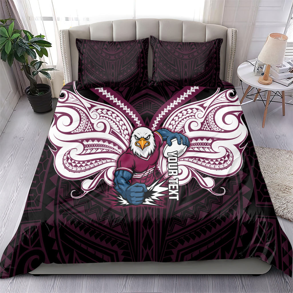 Custom Manly Warringah Sea Eagles Bedding Set Sea Eagle Warrior Polynesia Islander Rugby Mascot