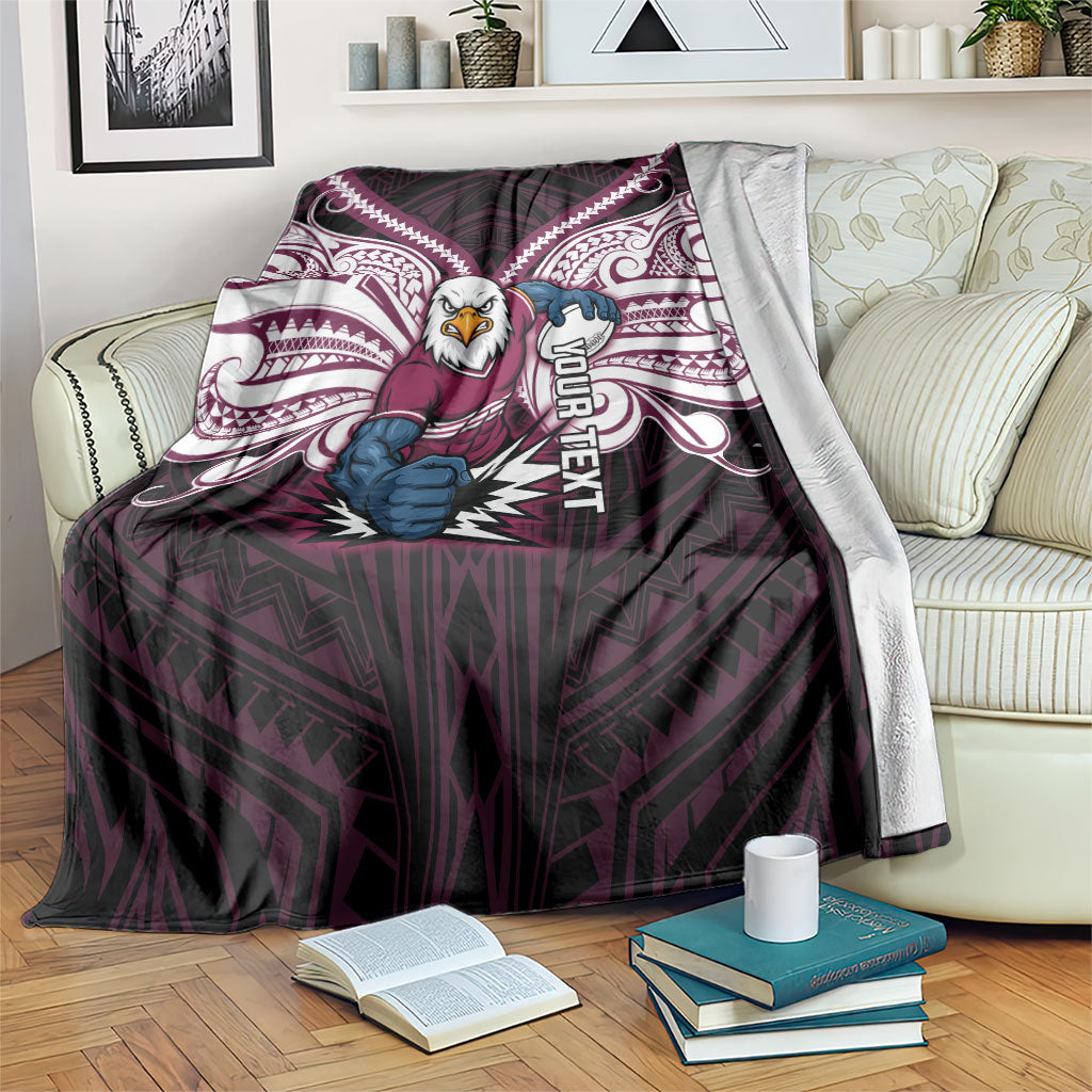 Custom Manly Warringah Sea Eagles Blanket Sea Eagle Warrior Polynesia Islander Rugby Mascot