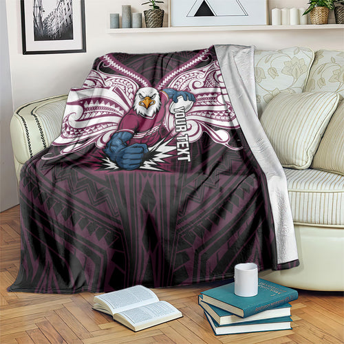 Custom Manly Warringah Sea Eagles Blanket Sea Eagle Warrior Polynesia Islander Rugby Mascot