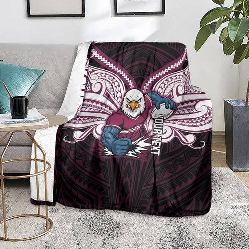 Custom Manly Warringah Sea Eagles Blanket Sea Eagle Warrior Polynesia Islander Rugby Mascot