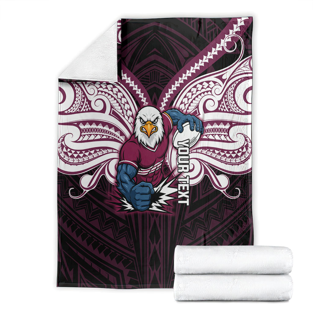 Custom Manly Warringah Sea Eagles Blanket Sea Eagle Warrior Polynesia Islander Rugby Mascot