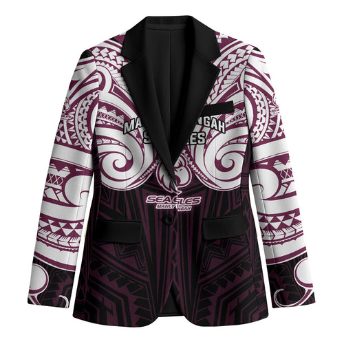 Custom Manly Warringah Sea Eagles Blazer Sea Eagle Warrior Polynesia Islander Rugby Mascot