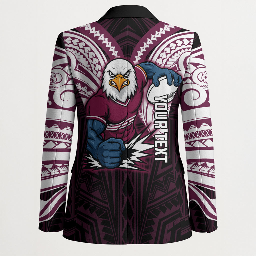 Custom Manly Warringah Sea Eagles Blazer Sea Eagle Warrior Polynesia Islander Rugby Mascot
