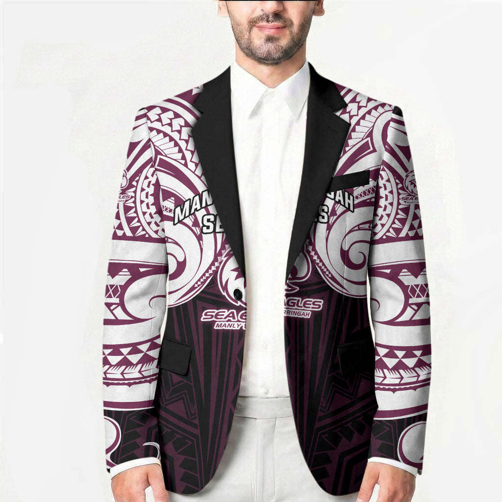 Custom Manly Warringah Sea Eagles Blazer Sea Eagle Warrior Polynesia Islander Rugby Mascot