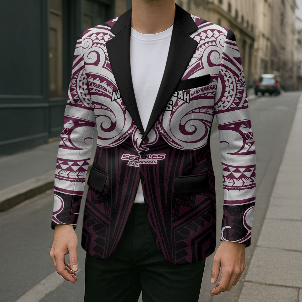 Custom Manly Warringah Sea Eagles Blazer Sea Eagle Warrior Polynesia Islander Rugby Mascot