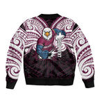 Custom Manly Warringah Sea Eagles Bomber Jacket Sea Eagle Warrior Polynesia Islander Rugby Mascot