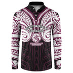 Custom Manly Warringah Sea Eagles Button Sweatshirt Sea Eagle Warrior Polynesia Islander Rugby Mascot