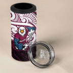 Custom Manly Warringah Sea Eagles 4 in 1 Can Cooler Tumbler Sea Eagle Warrior Polynesia Islander Rugby Mascot