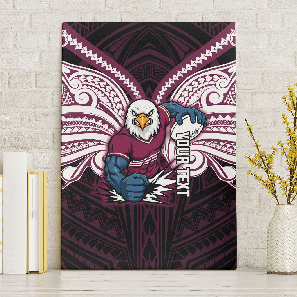 Custom Manly Warringah Sea Eagles Canvas Wall Art Sea Eagle Warrior Polynesia Islander Rugby Mascot