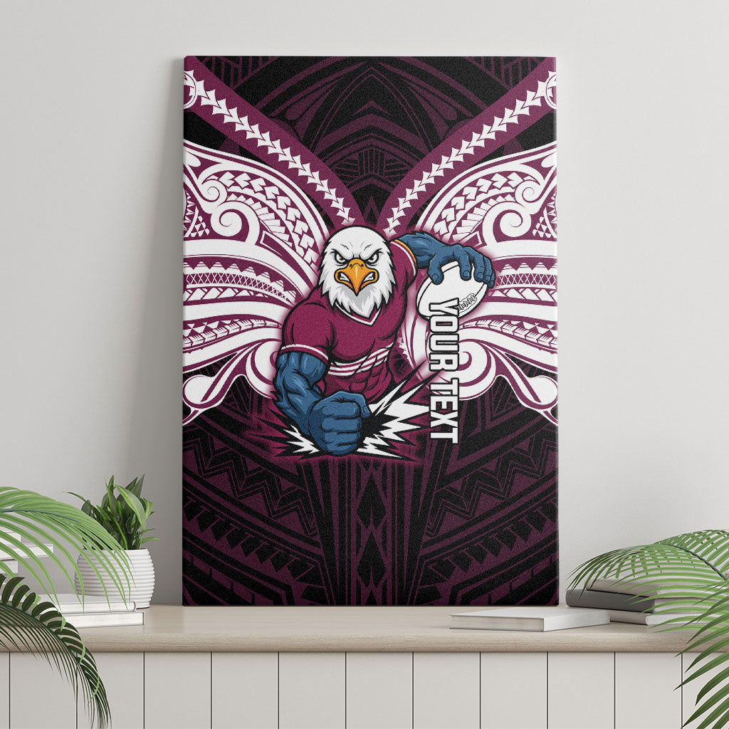 Custom Manly Warringah Sea Eagles Canvas Wall Art Sea Eagle Warrior Polynesia Islander Rugby Mascot