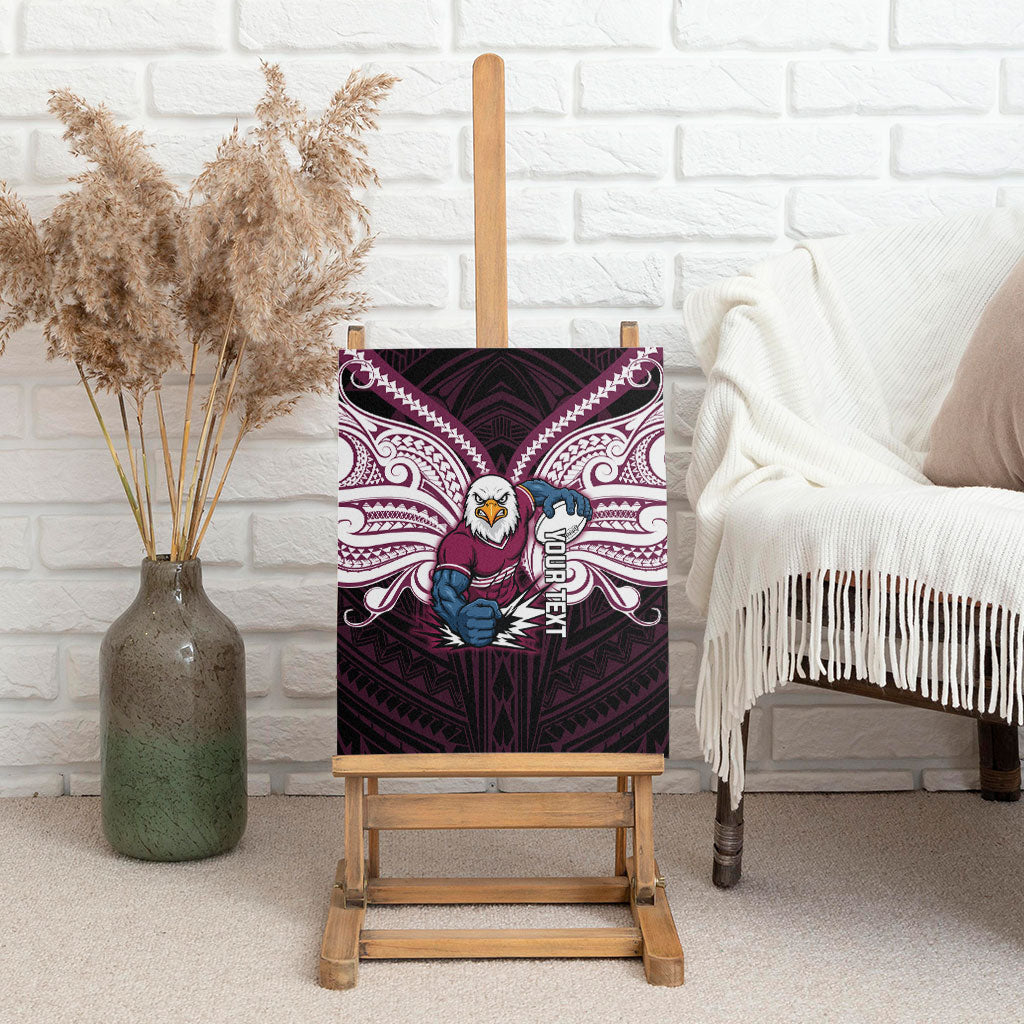 Custom Manly Warringah Sea Eagles Canvas Wall Art Sea Eagle Warrior Polynesia Islander Rugby Mascot