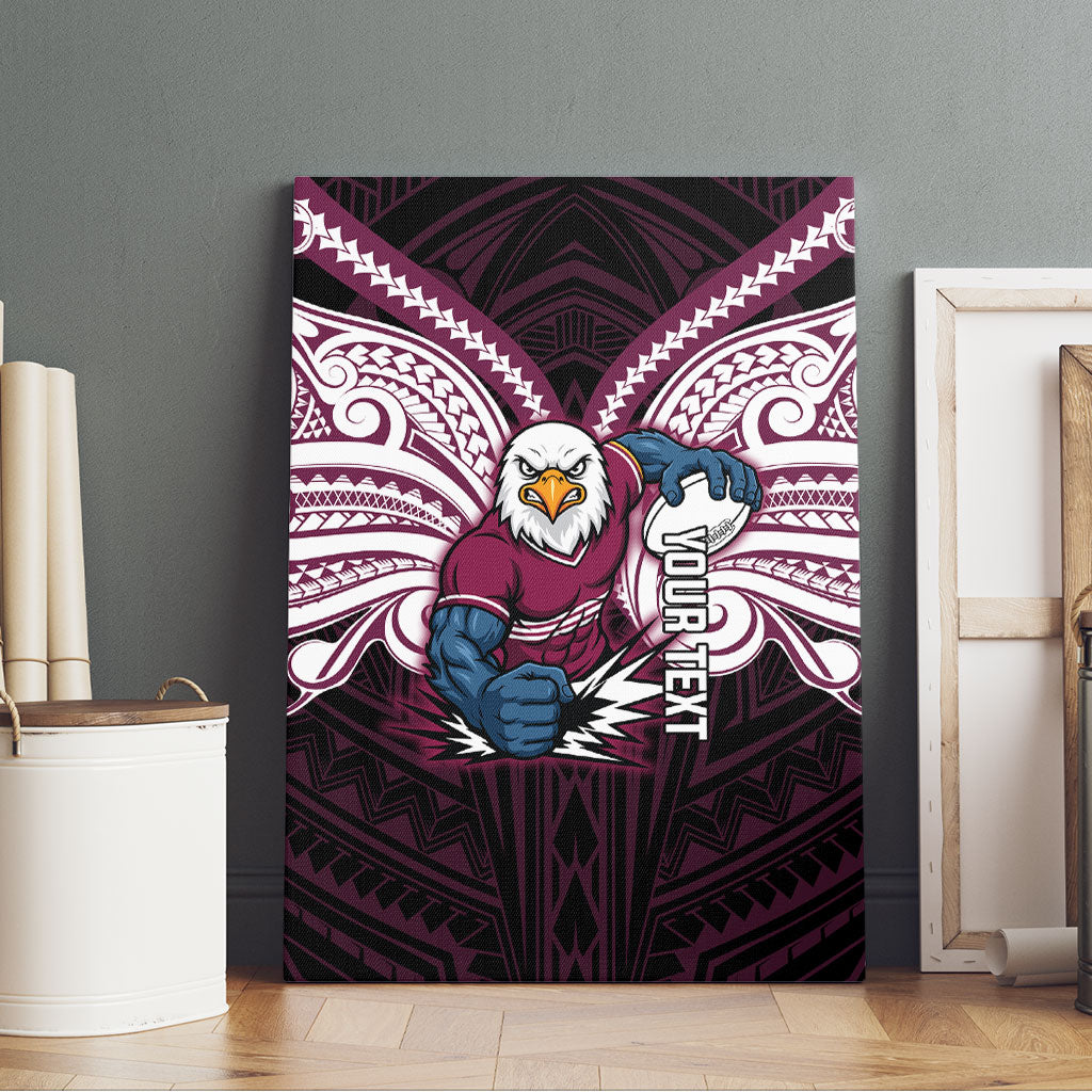 Custom Manly Warringah Sea Eagles Canvas Wall Art Sea Eagle Warrior Polynesia Islander Rugby Mascot
