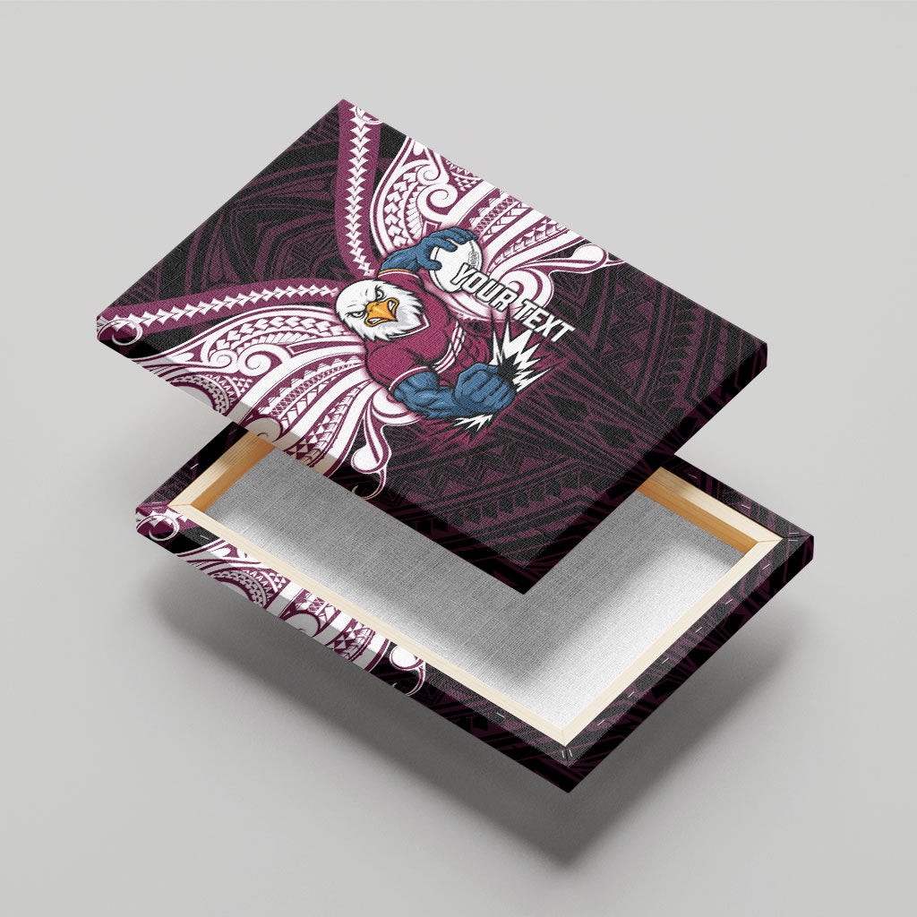Custom Manly Warringah Sea Eagles Canvas Wall Art Sea Eagle Warrior Polynesia Islander Rugby Mascot