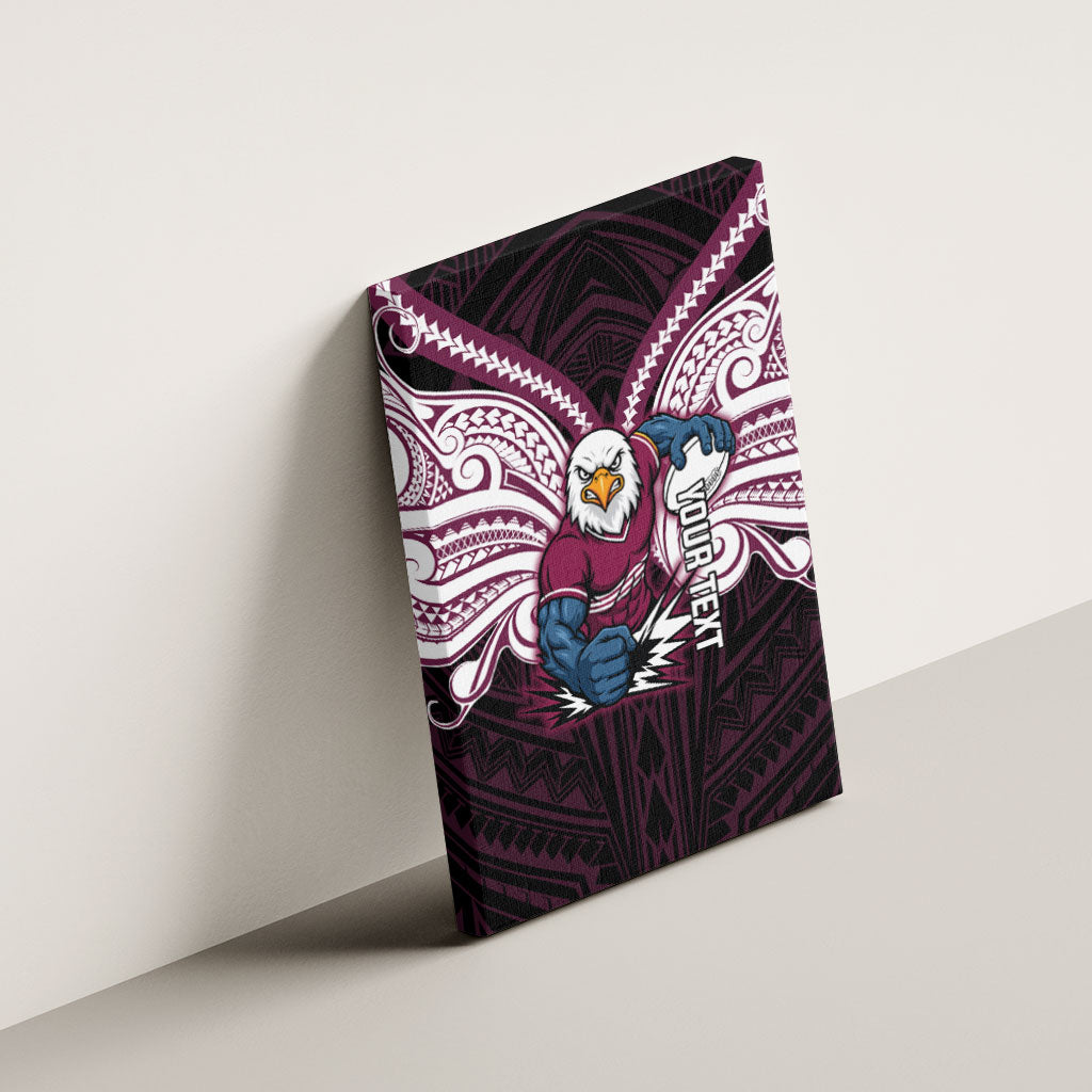 Custom Manly Warringah Sea Eagles Canvas Wall Art Sea Eagle Warrior Polynesia Islander Rugby Mascot